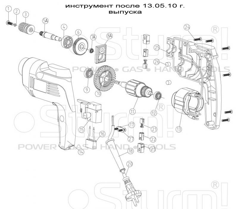 Запчасти, схема и деталировка Sturm ID2150