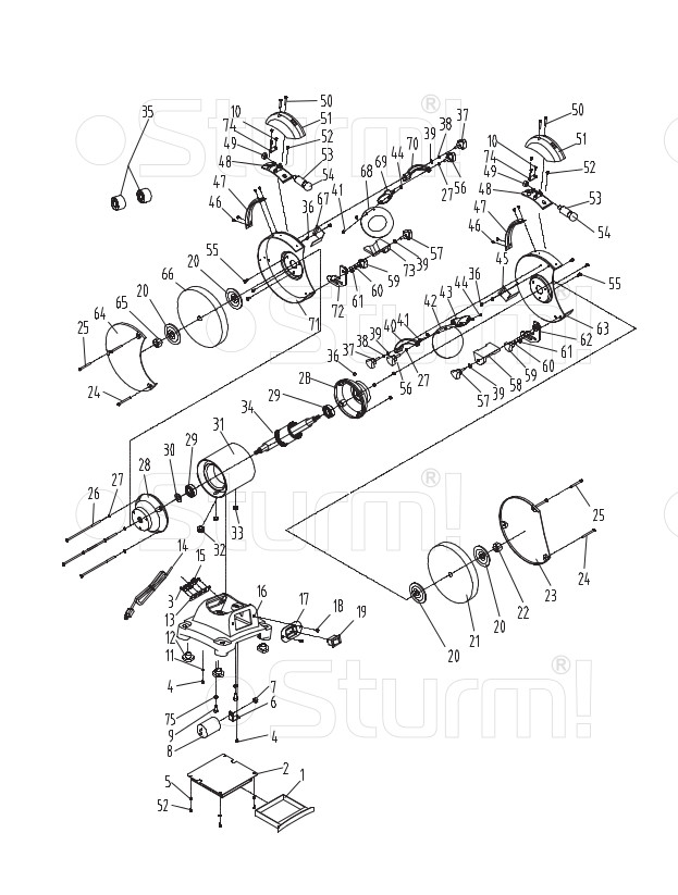 Запчасти, схема и деталировка Sturm BG6015P