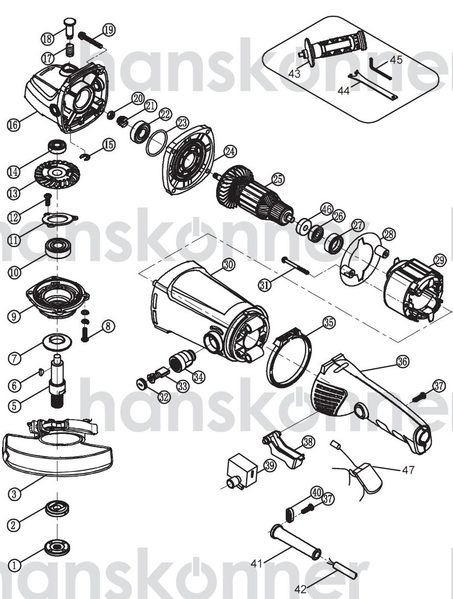 Запчасти, схема и деталировка Hanskonner HAG12125EC